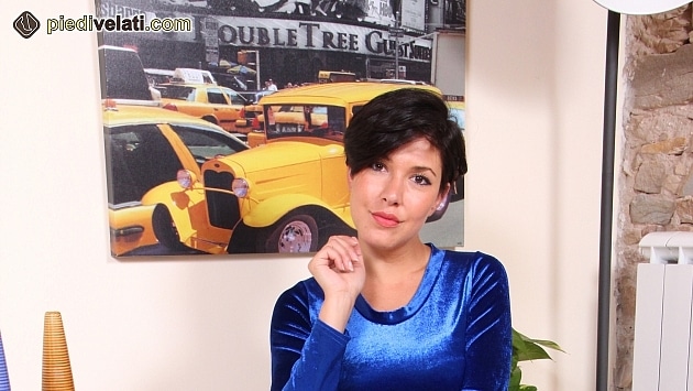 Sensual Alessia’s flesh-toned pantyhose covered legs and feet