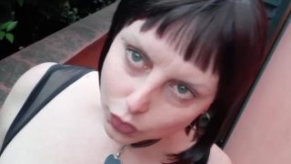 Stunningly beautiful Lisa Femelle pissing on the terrace